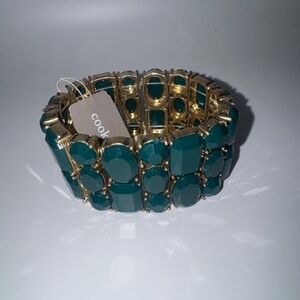 Vintage Cookie Lee Midnight Glitz Pavé Stretch Bracelet NWT
